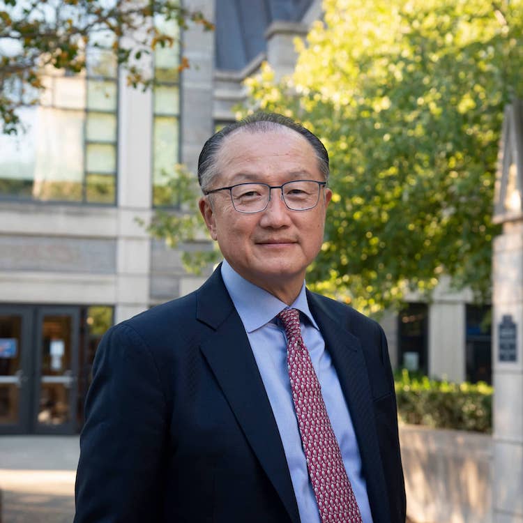 Paul Kim standing in front of the Sanford School